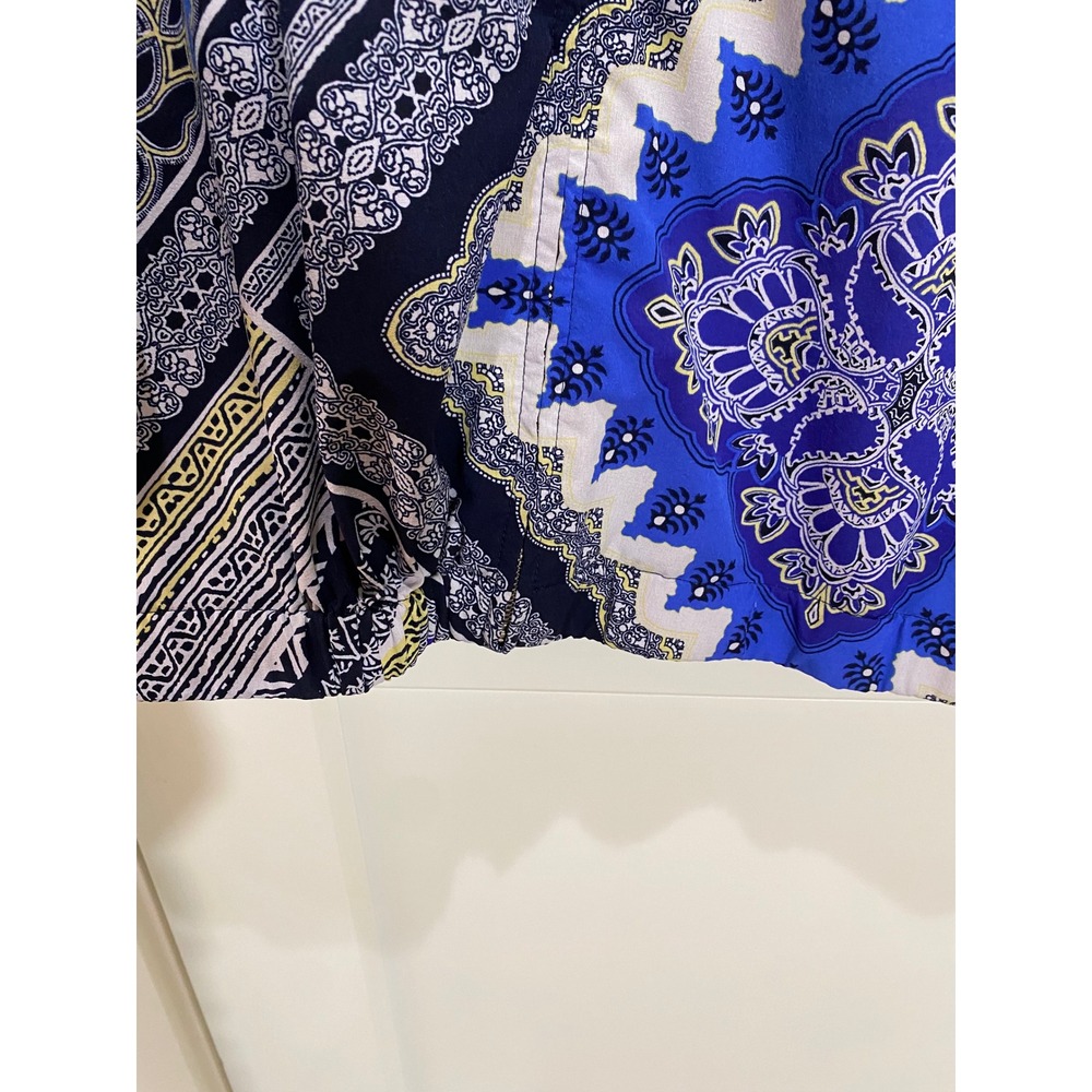 Zenergy by Chico's Blue Paisley Zip Mock Neck Jacket Womens Size 3 L/XL - Picture 5 of 8